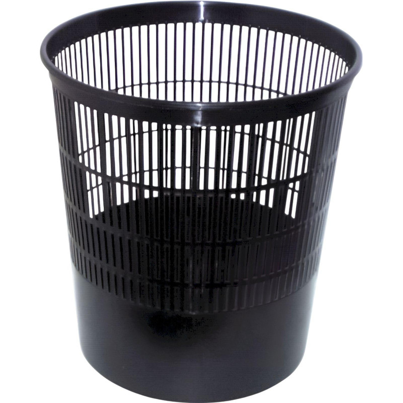 Корзина для мусора офисная 18л пластик, черная СТАММ КР01