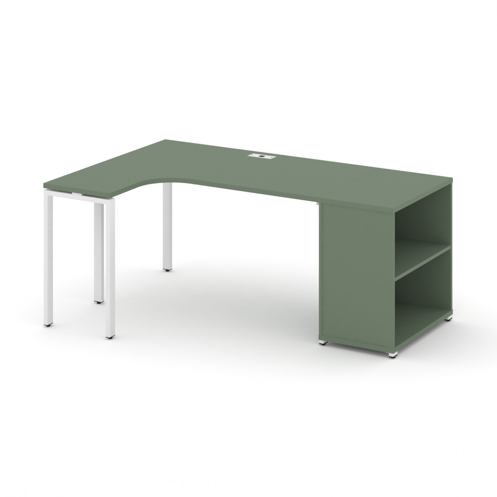 Concept Стол эргономичный опорным стеллажом CN.SA-202(L) Кобо/Металл Белый 2000*1180*750 Concept Стол эргономичный опорным стеллажом CN.SA-202(L) Кобо/Металл Белый 2000*1180*750