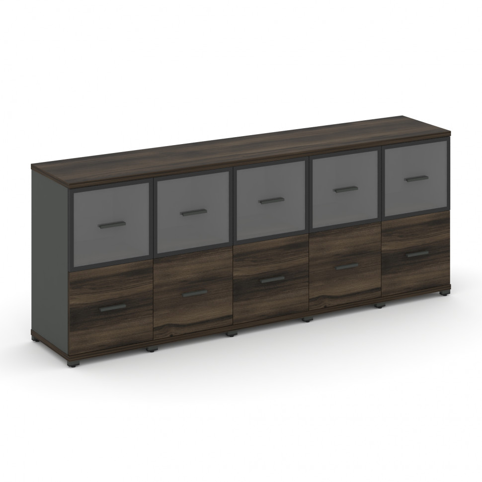 Concept Шкаф 5 узких секций, 2 ниши CN.STU-252 RPB A Дуб Мали/Антрацит/Металл Антрацит/Прозрачный 20