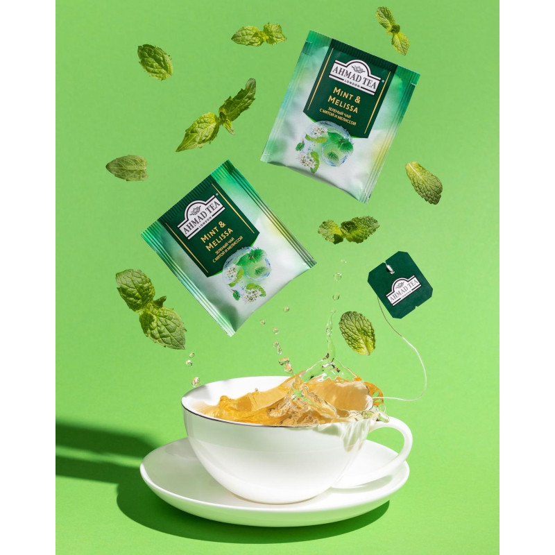 Чай Ahmad Tea зеленый Мята-Мелиса 25пакx1,5г/уп 2258