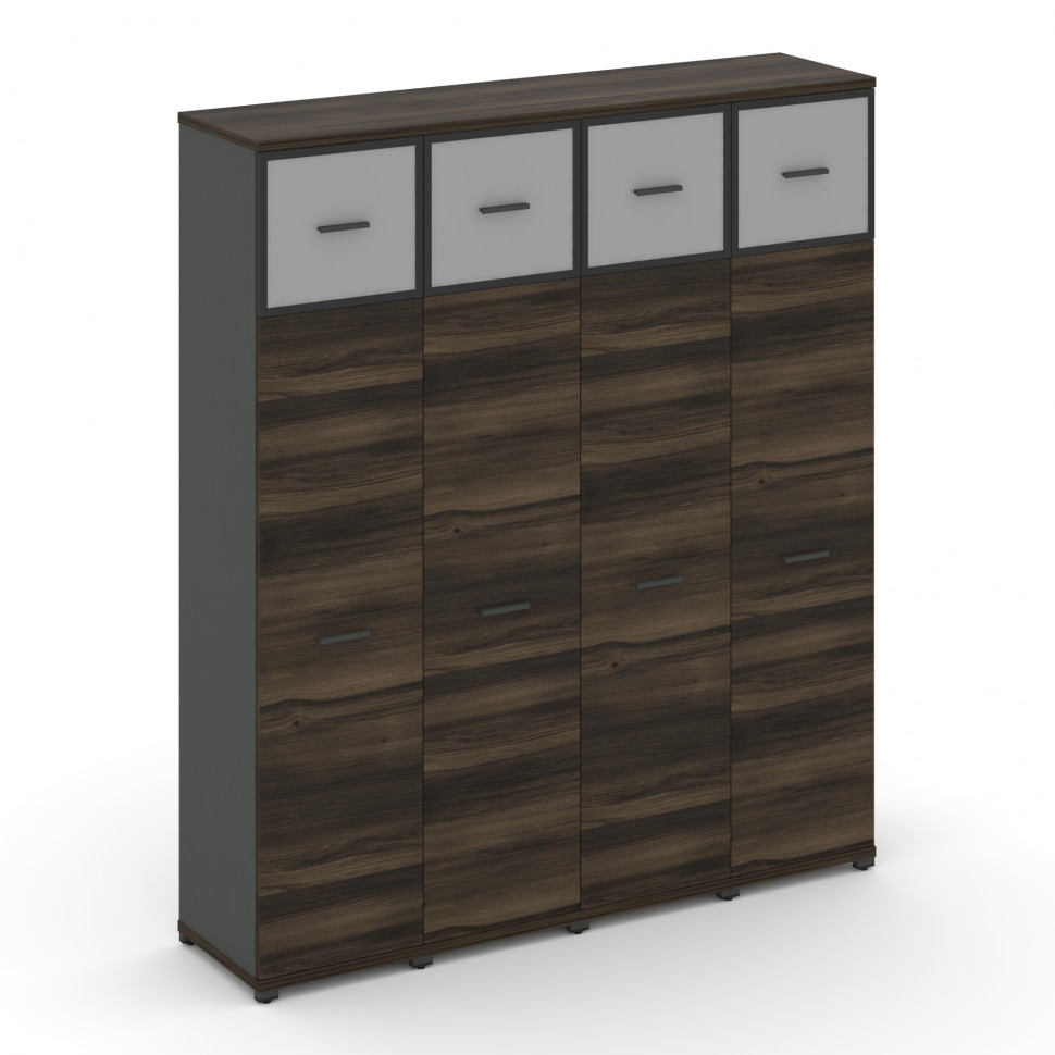 Concept Шкаф 4 узкие секции, 5 ниш CN.STU-547 RMB A Дуб Мали/Антрацит/Металл Антрацит/Сатин 1668*420