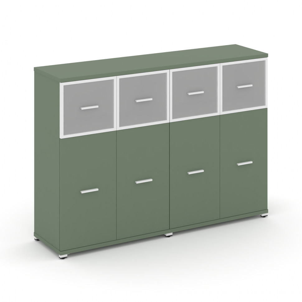 Concept Шкаф 2 широкие секции, 3 ниши CN.STS-324 RMW W Кобо/Металл Белый/Сатин 1668*420*1186