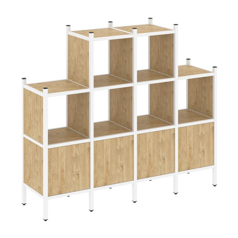 Loft Прямой стеллаж VR.L-16 Тиквуд Светлый/Металл Белый 1694*446*1458