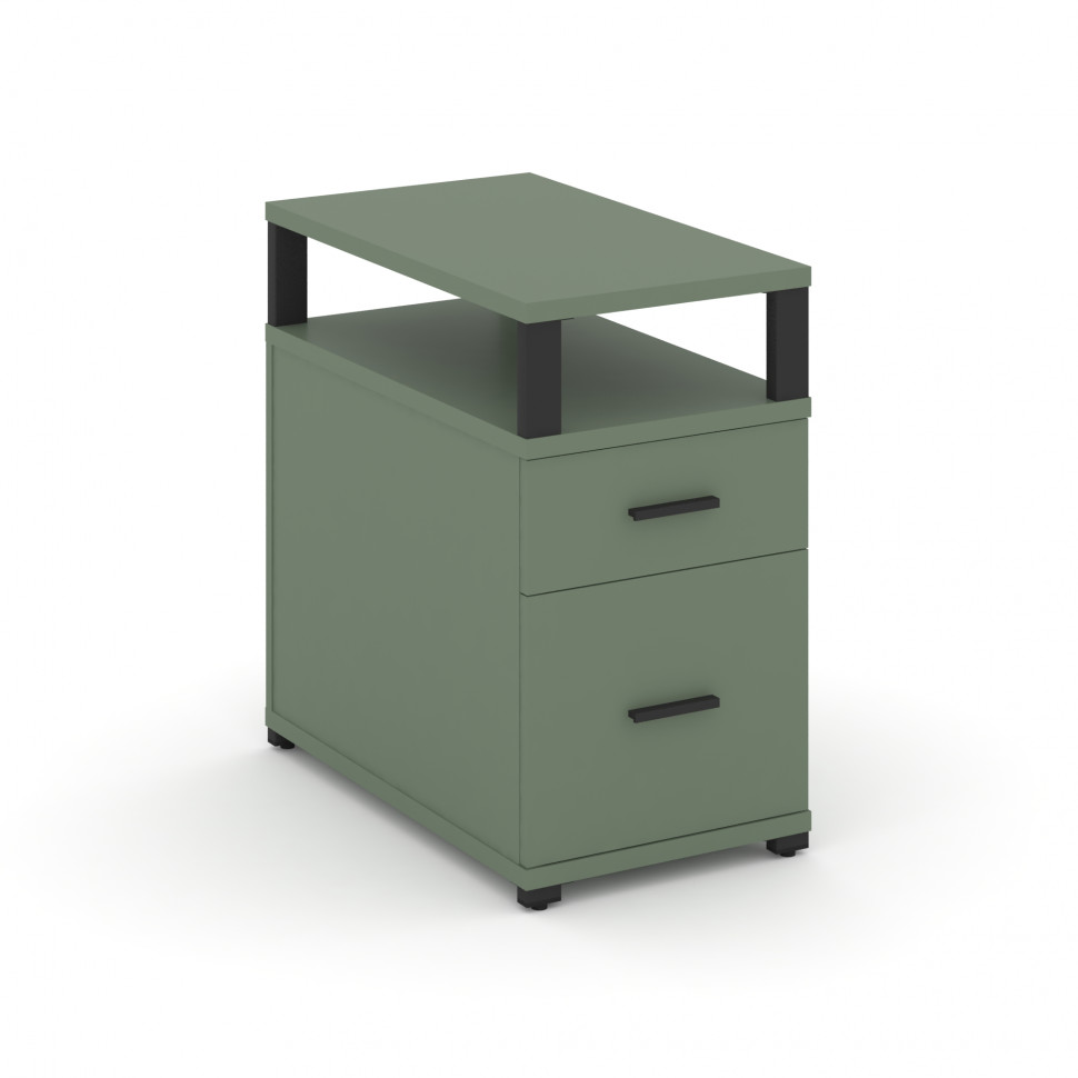 Concept Тумба приставная 1 ящ.+1 распаш. фасад с надставкой CN.TGP-002 B Кобо/Металл Черный 420*720*