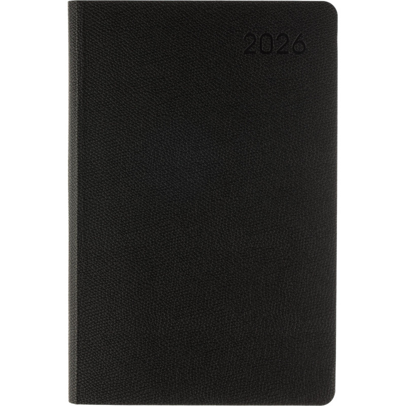 Ежедневник датированный 2026 Attache А5, 168л, 138x213мм, иск. кожа, черный