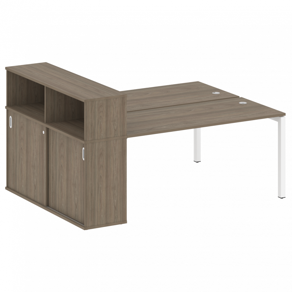 Metal System Quattro Рабочая станция с шкафом-купе на П-образном м/к 50БП.РС-СШК-2.4 Т Вяз Благородн