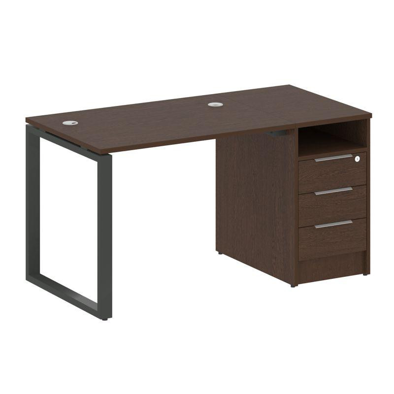 Metal System Рабочая станция с тумбой на О-образном м/к БО.РС-СТП-1.1 Венге Цаво/Металл Антрацит 141 Metal System Рабочая станция с тумбой на О-образном м/к БО.РС-СТП-1.1 Венге Цаво/Металл Антрацит 141