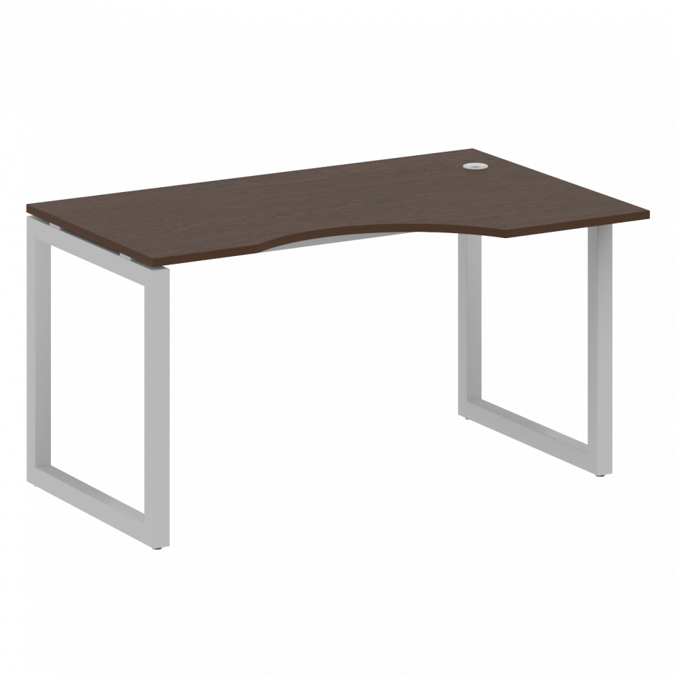 Metal System Quattro Стол криволинейный левый на О-образном м/к 50БО.СА-2 (L) Венге Цаво/Металл Серы