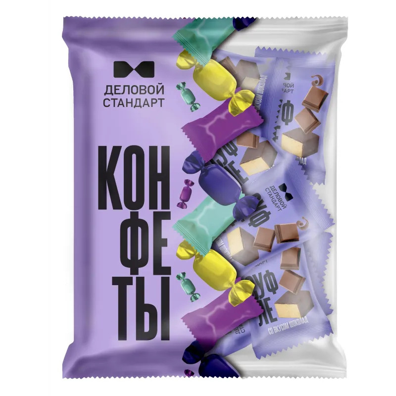 Конфеты глазированные Деловой Стандарт суфле со вкусом шоколад, 500г