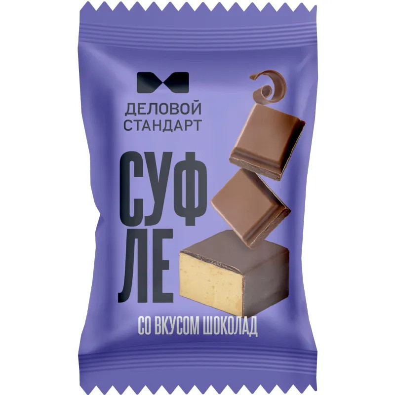 Конфеты глазированные Деловой Стандарт суфле со вкусом шоколад, 500г