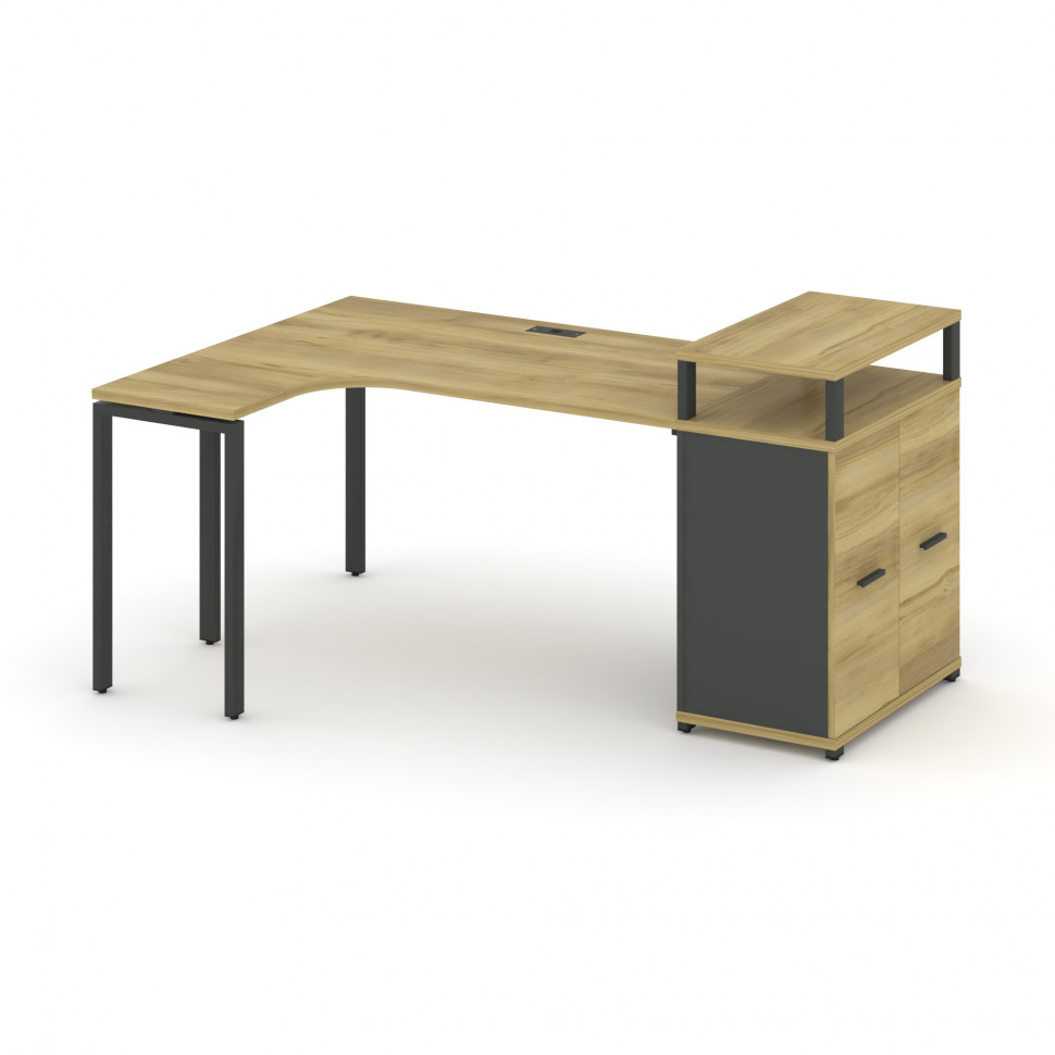 Concept Стол эргономичный с опорным распаш. шкафом с верх. горизонтом CN.SA-211(L) A Дуб Винченцо/Ан Concept Стол эргономичный с опорным распаш. шкафом с верх. горизонтом CN.SA-211(L) A Дуб Винченцо/Ан