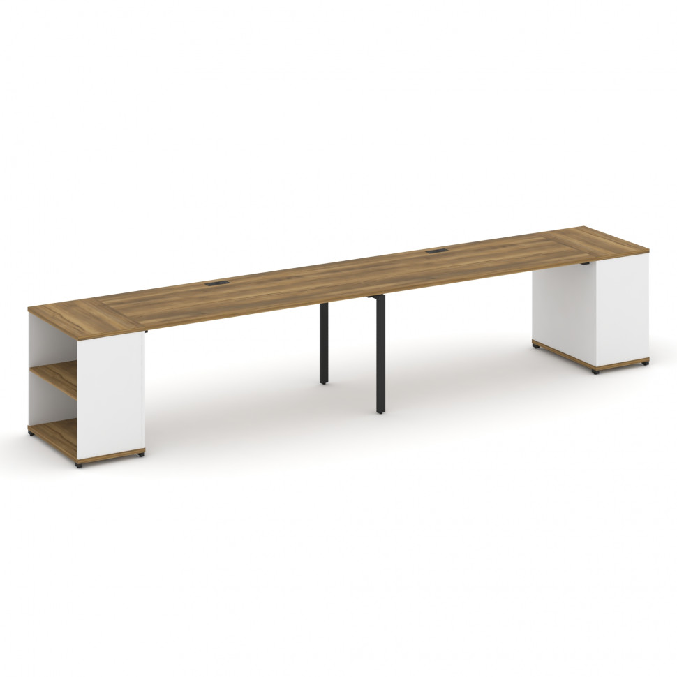 Concept Рабочая станция с опорными стеллажами CN.ORS-204 Сандал Янтарный/Белый Бриллиант/Металл Черн