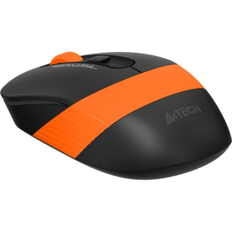 Мышь компьютерная A4 Fstyler FG10, беспроводная, 2000dpi, черный/оранжевый