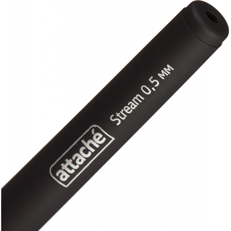 Ручка гелевая неавтомат. Attache Stream черный, 0,5мм нубук.корп,манж