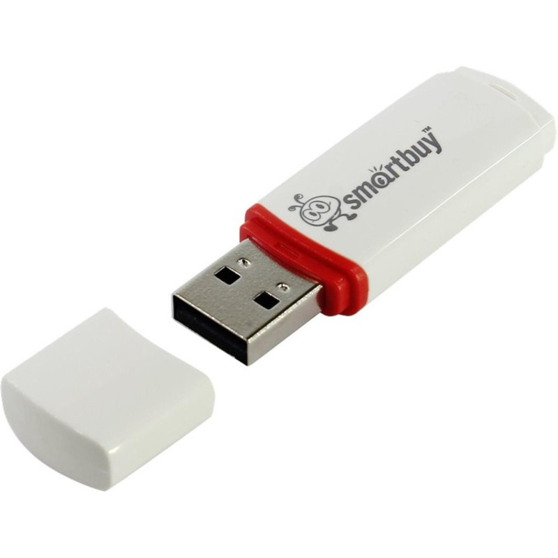 Флеш-память Smartbuy Crown, 8Gb, USB 2.0, бел, SB8GBCRW-W