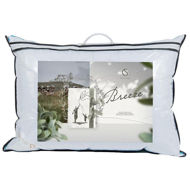 Подушка 50х70 стеганная (микрофибра/лебяжий пух), белый