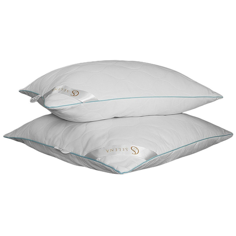 Подушка 50х70 стеганная (микрофибра/лебяжий пух), белый