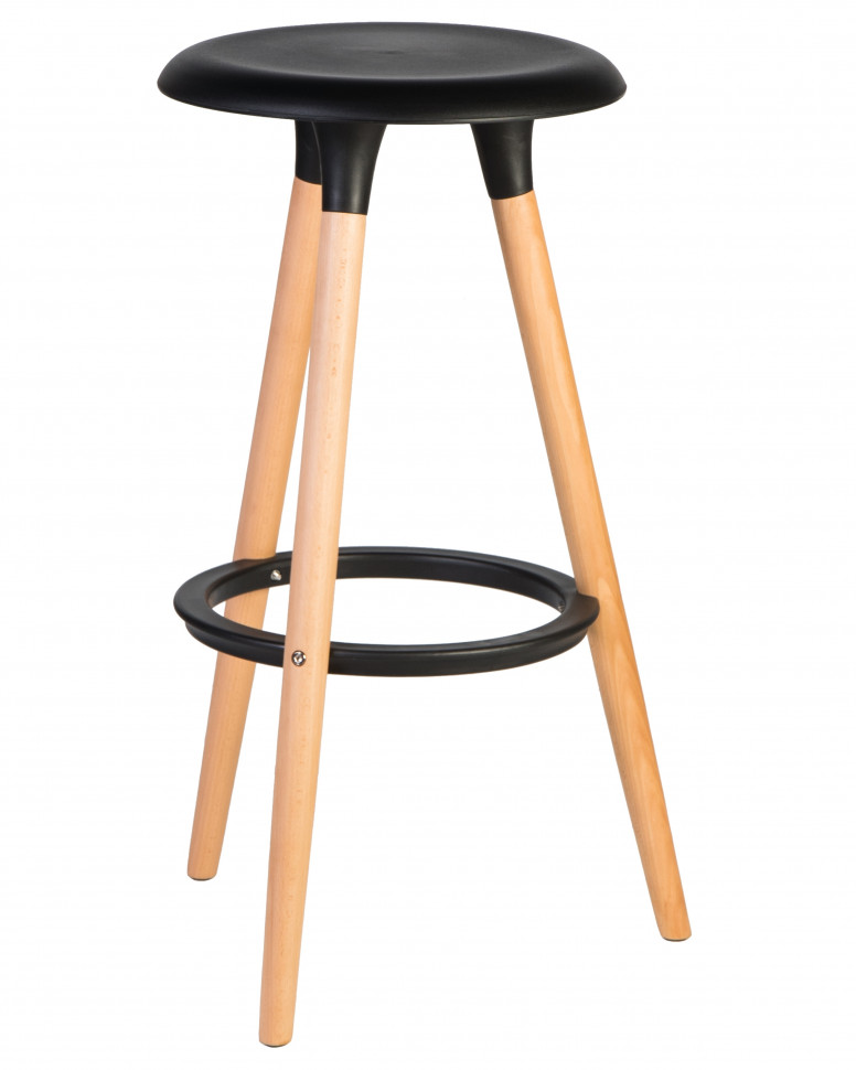 Набор 4 шт Табурет барный DOBRIN ROYCE, ножки светлый бук, цвет чёрный (B-03)