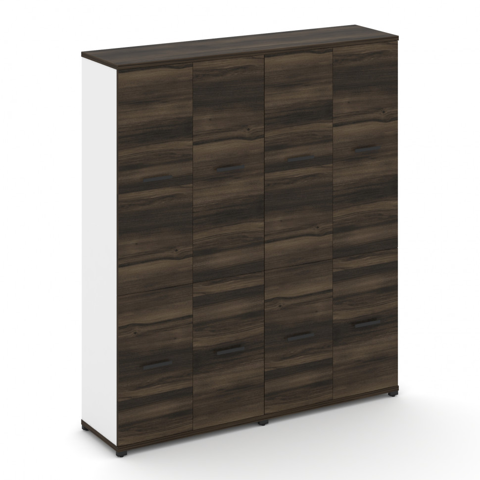 Concept Шкаф 2 широкие секции, 5 ниш CN.STS-522 B Дуб Мали/Белый Бриллиант/Металл Черный 1668*420*19