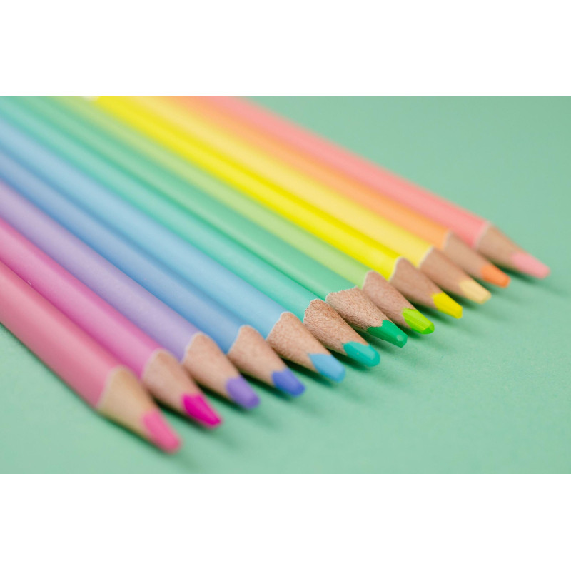 Карандаши цветные 12 цв. 3-гран, Kores Kolores Pastel, 93311