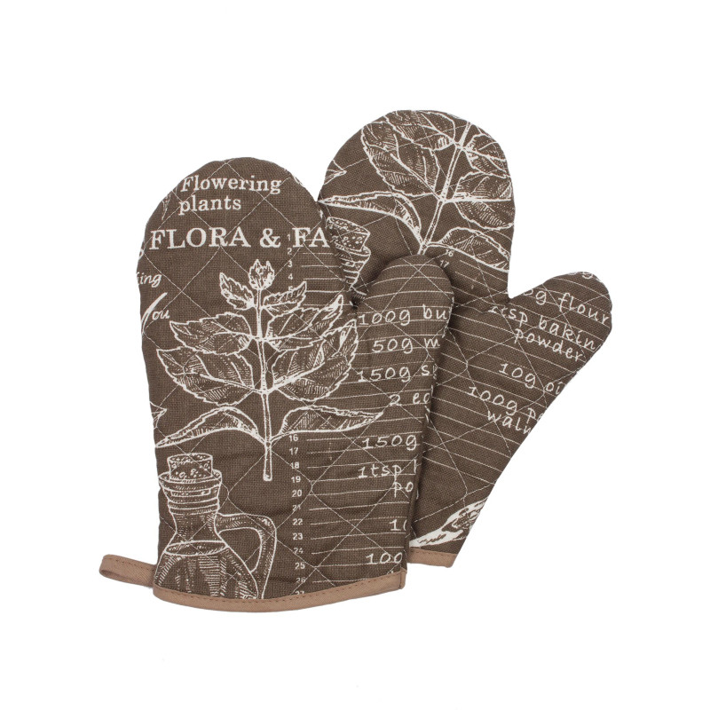 Набор кух. (рукавица стег.18х28см -2шт), рогожка 160г/м2, Гурмэ