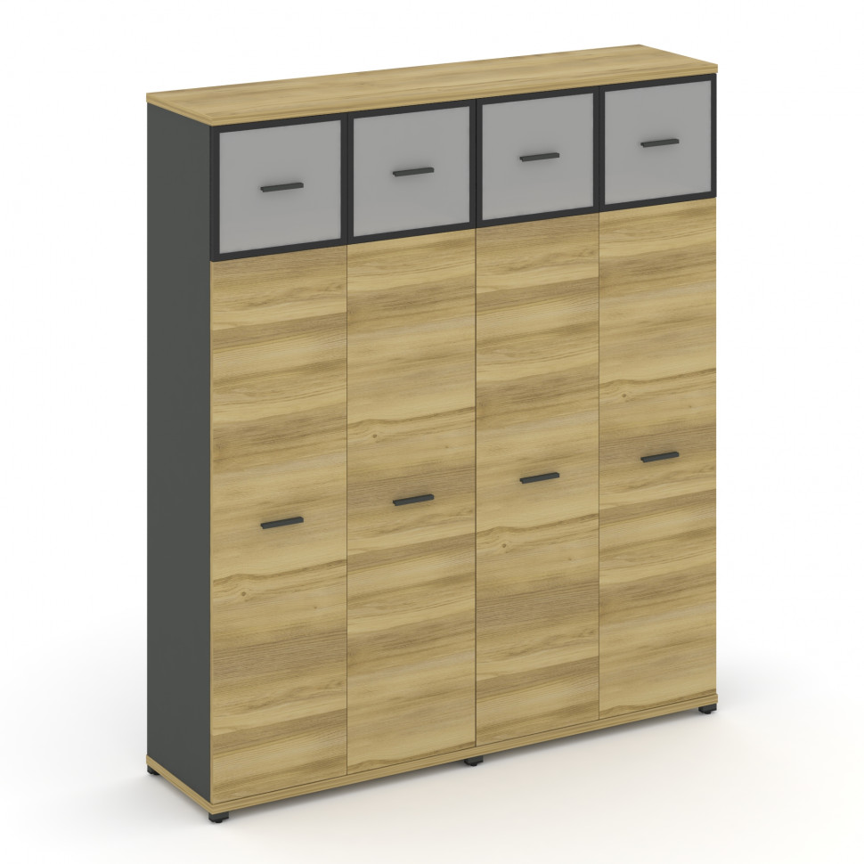 Concept Шкаф 2 широкие секции, 5 ниш CN.STS-527 RMB A Дуб Винченцо/Антрацит/Металл Антрацит/Сатин 16