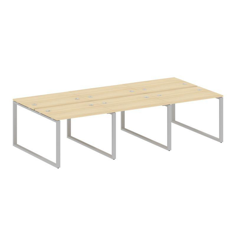 Metal System Рабочая станция на 6 мест на О-образном м/к БО.СМ-6.1 Акация Лорка/Металл Серый 3000*14