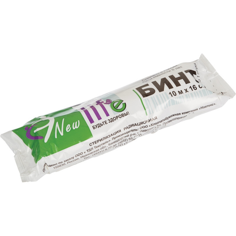 Перевяз. ср-ва Бинт стер. 10мx16см, Life (инд зеленая уп, пл.36г) ШК06233