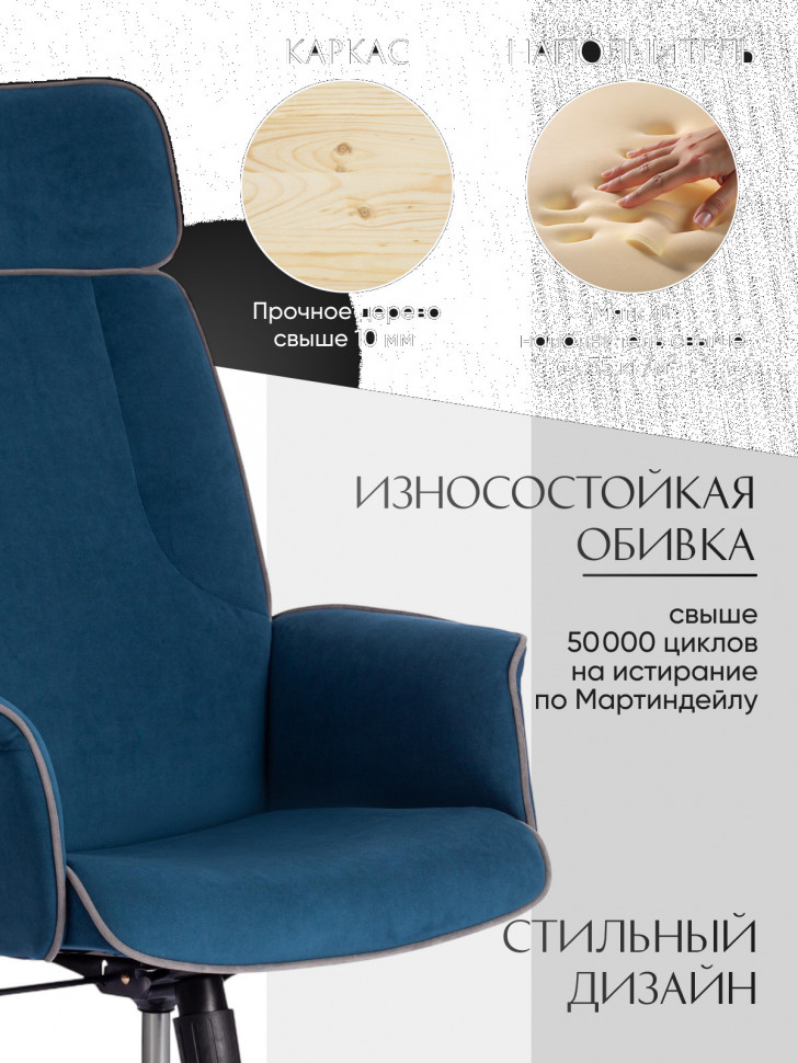 Кресло CHARM флок , синий, 32