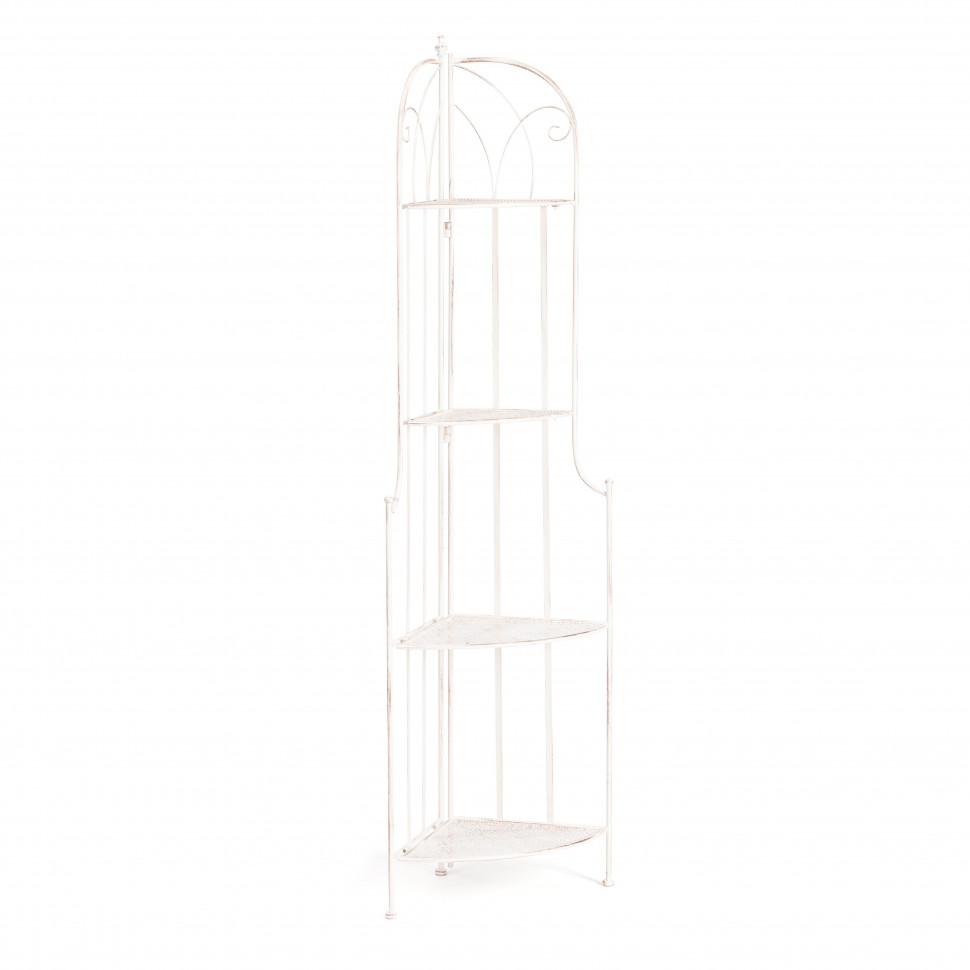 Этажерка угловая Secret De Maison Nicole (PL08-10338) стальной сплав, античный белый, 48х33х159 см