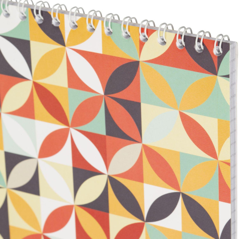 Блокнот А5 40л Attache Яркий паттерн Пастельный микс клетка, греб, ВД-лак Блокнот А5 40л Attache Яркий паттерн Пастельный микс клетка, греб, ВД-лак