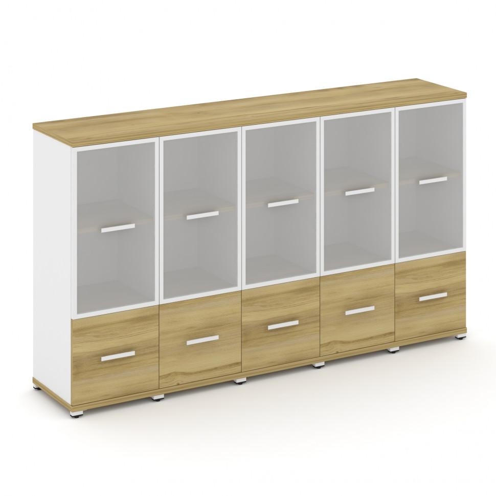 Concept Шкаф 5 узких секций, 3 ниши CN.STU-352 RMW W Дуб Винченцо/Белый Бриллиант/Металл Белый/Сатин Concept Шкаф 5 узких секций, 3 ниши CN.STU-352 RMW W Дуб Винченцо/Белый Бриллиант/Металл Белый/Сатин