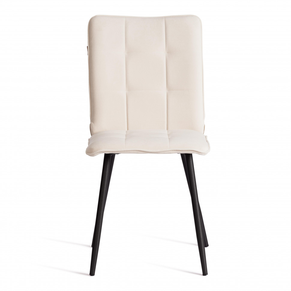 Стул обеденный Bari LT, флок , молочный/черный, 4, 41х55х89 см