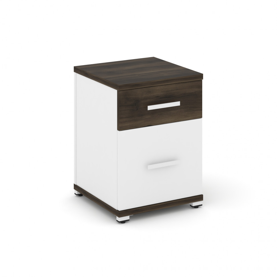 Concept Тумба опорная/приставная 1 ящ.+1 распаш. фасад CN.TUO-004 W Дуб Мали/Белый Бриллиант/Металл