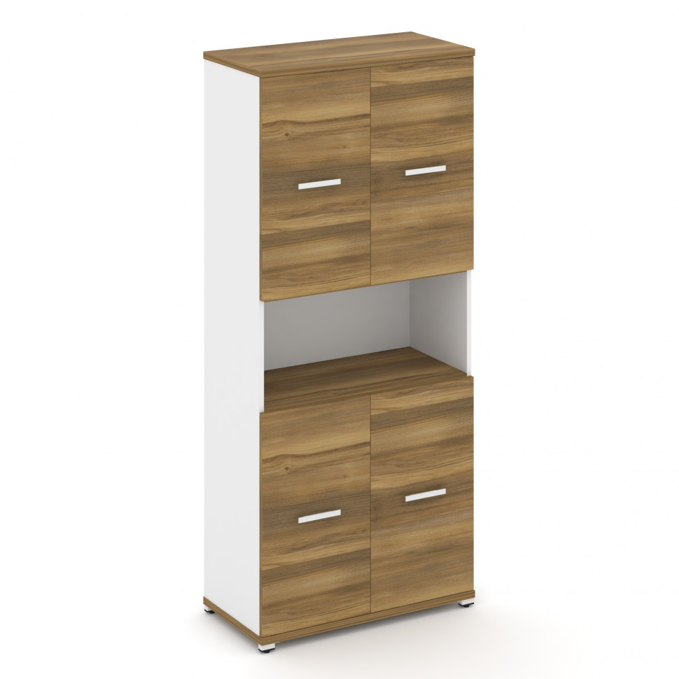 Concept Шкаф 1 широкая секция, 5 ниш CN.STS-513 W Сандал Янтарный/Белый Бриллиант/Металл Белый 836*4