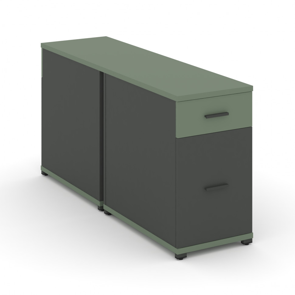 Concept Тумба двухсторонняя опорная/приставная 1 ящ.+1 распаш. фасад CN.DTGO-005 A Кобо/Антрацит/Мет Concept Тумба двухсторонняя опорная/приставная 1 ящ.+1 распаш. фасад CN.DTGO-005 A Кобо/Антрацит/Мет