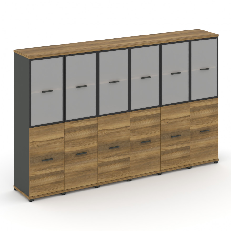 Concept Шкаф 6 узких секций, 4 ниши CN.STU-462 RMB A Сандал Янтарный/Антрацит/Металл Антрацит/Сатин