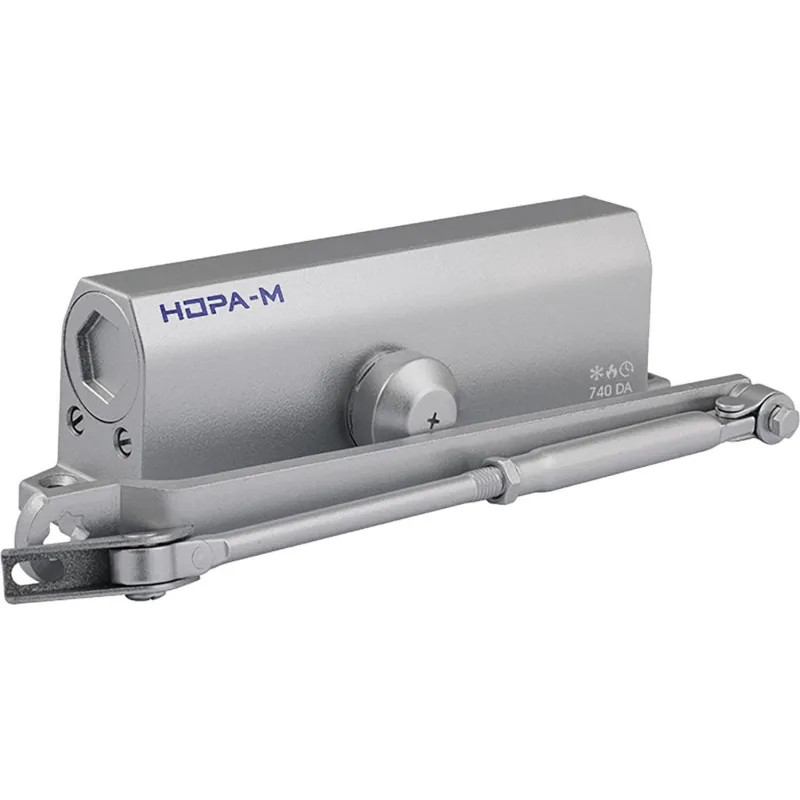 Доводчик НОРА-М 740 DA  (от 60 до 110кг) (сер.) с задержкой закрывания