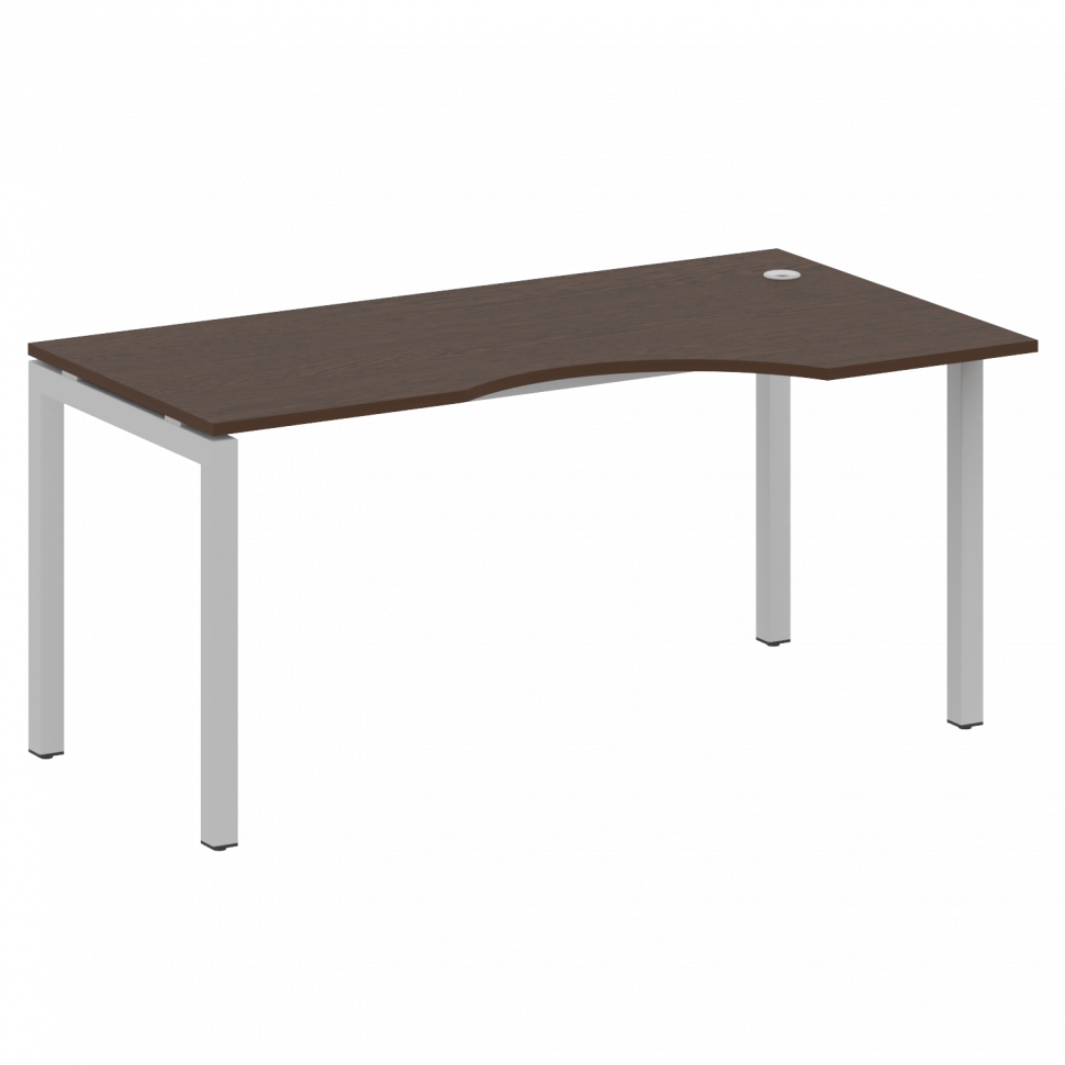 Metal System Quattro Стол криволинейный правый на П-образном м/к 50БП.СА-1 (R) Венге Цаво/Металл Сер