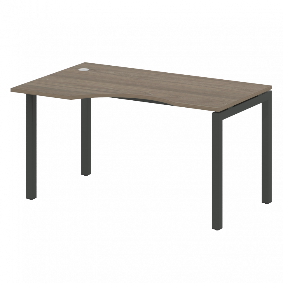 Metal System Quattro Стол криволинейный левый на П-образном м/к 50БП.СА-2 (L) Вяз Благородный/Металл Metal System Quattro Стол криволинейный левый на П-образном м/к 50БП.СА-2 (L) Вяз Благородный/Металл