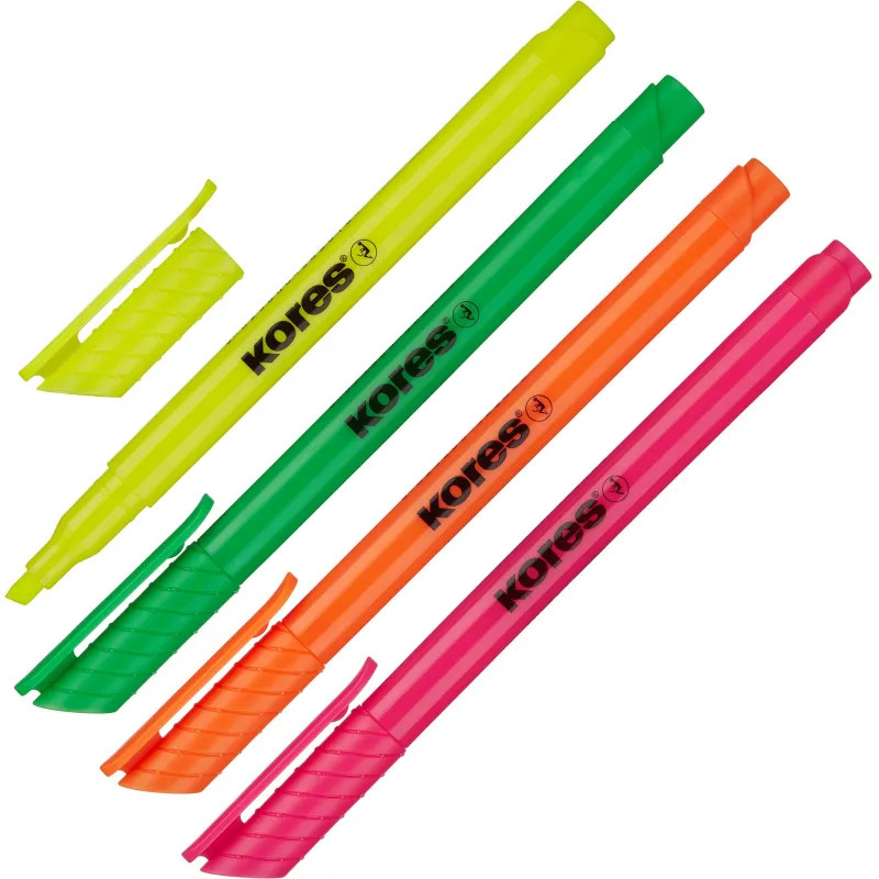 Набор текстовыделителей Kores 0,5-3,5 мм скош.након.наб.4цв.'36240