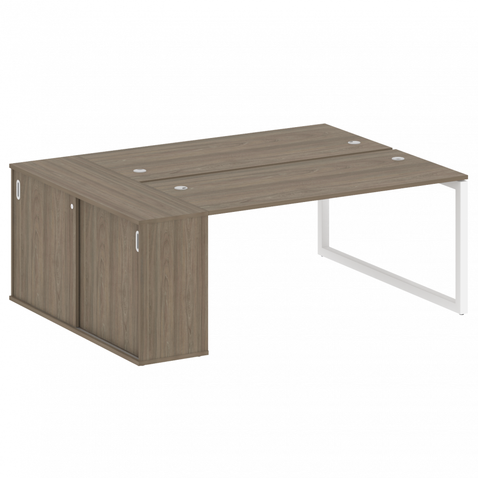 Metal System Quattro Рабочая станция с шкафом-купе на О-образном м/к 50БО.РС-СШК-1.4 Т Вяз Благородн