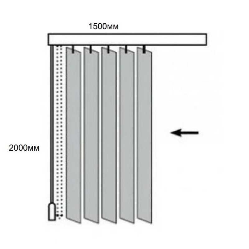 Жалюзи VD_0MX Вертикальные тканевые  ЛАЙН 150x200 светло-бежевый