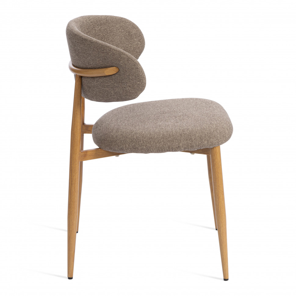 Стул обеденный Belsay/Белси велюр/металл, светло-коричневый/натуральный, 46х53х79см