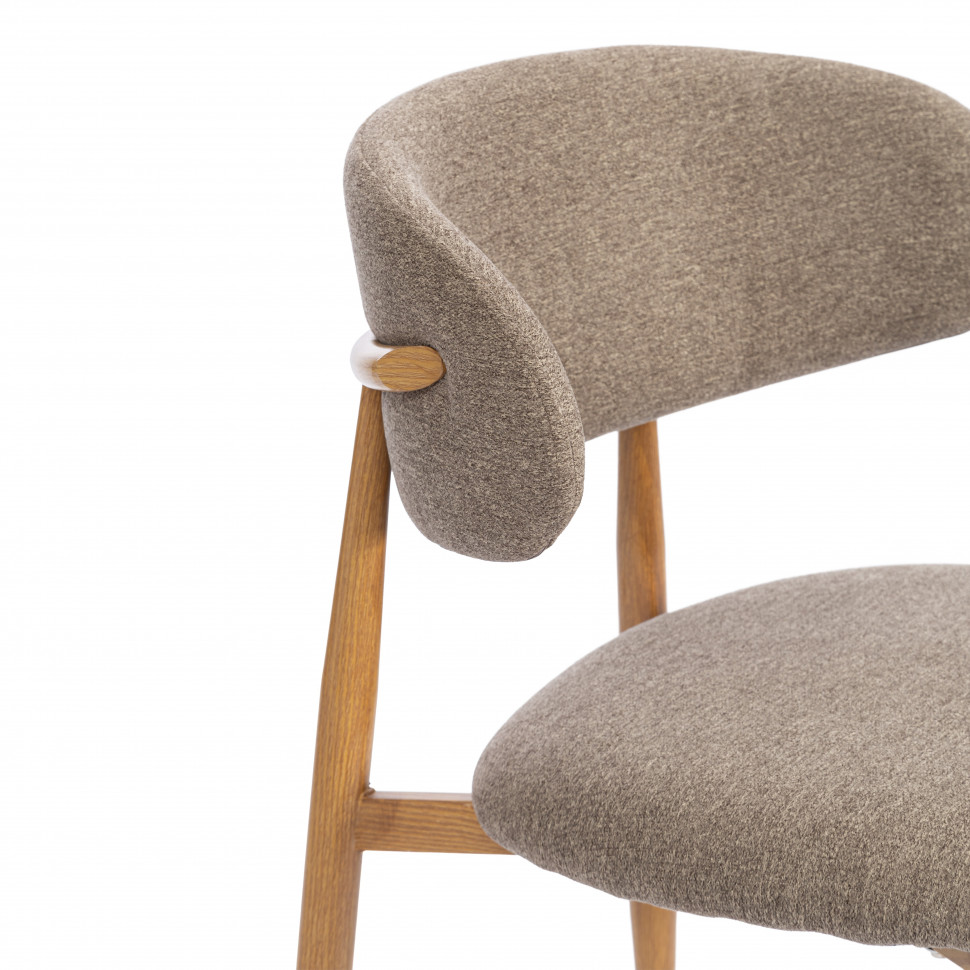 Стул обеденный Belsay/Белси велюр/металл, светло-коричневый/натуральный, 46х53х79см