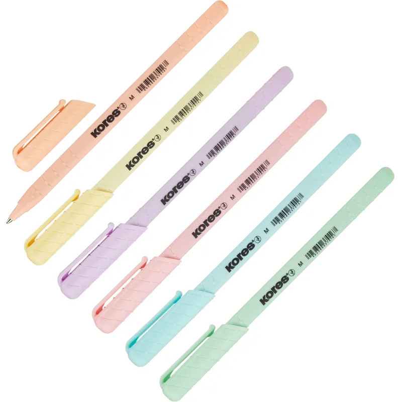 Набор шариковых ручек неавт. Kores 6 цв,масл,синие 6шт/уп 37066