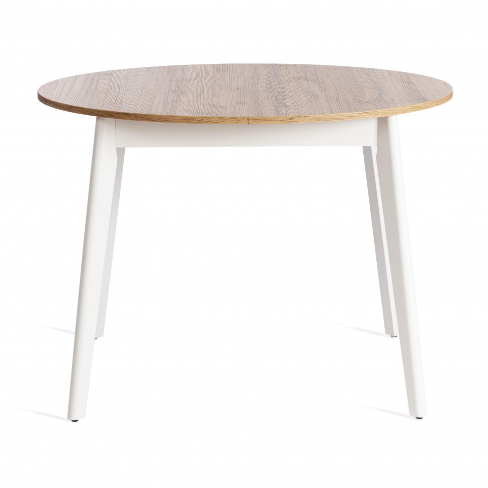 Стол обеденный SVELTO ЛДСП, опора-массив березы, 105 х 105 (140) х 74.5 см, Дуб Вотан/белый