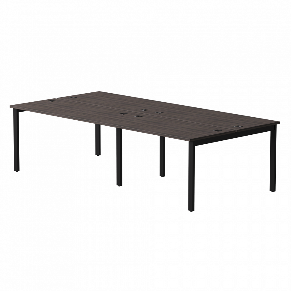 Бенч-система на 4 места Everprof EVO (ЭВО) на металлокаркасе 2360х670(1370)x755 Дуб Пасадена/Черный