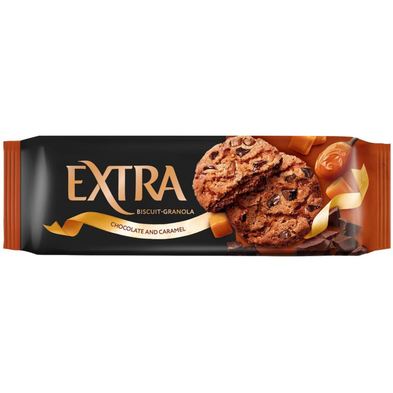 Печенье сдобное Extra Гранола с шоколадом и карамелью, 150 гр
