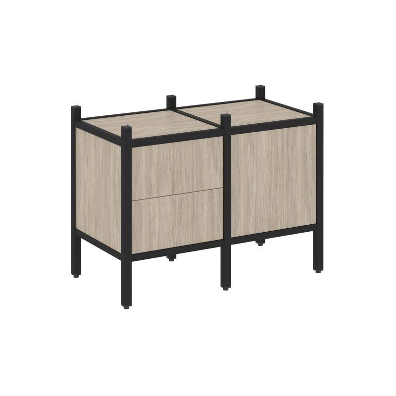 Loft Прямой стеллаж VR.L-01 Дуб Аттик/Металл Черный 862*446*636 Loft Прямой стеллаж VR.L-01 Дуб Аттик/Металл Черный 862*446*636